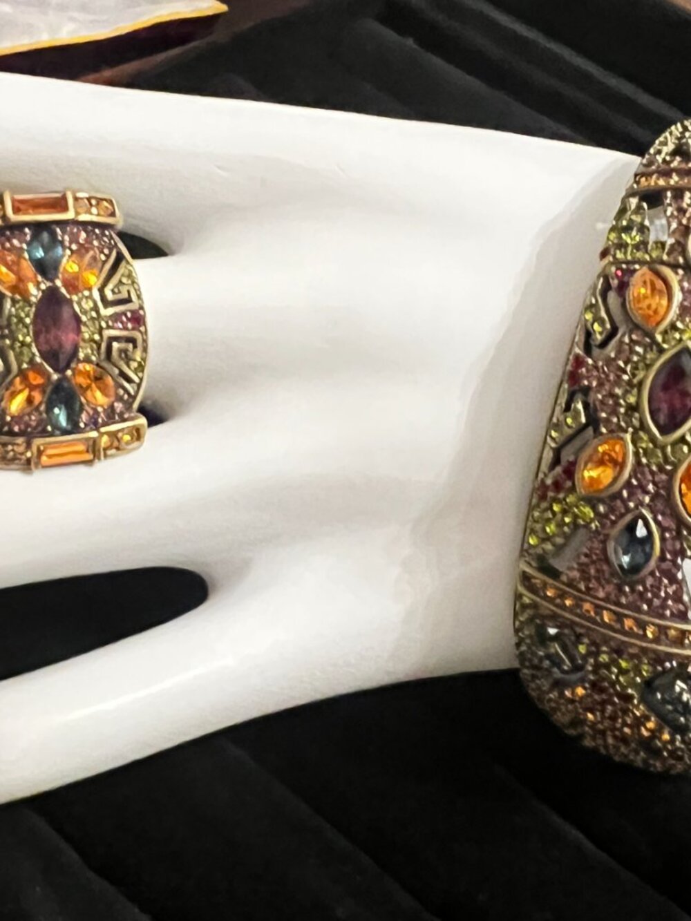 Heidi Daus Hidden Peak Clamp Watch Bangle & Ring SET - Picture 4 of 5